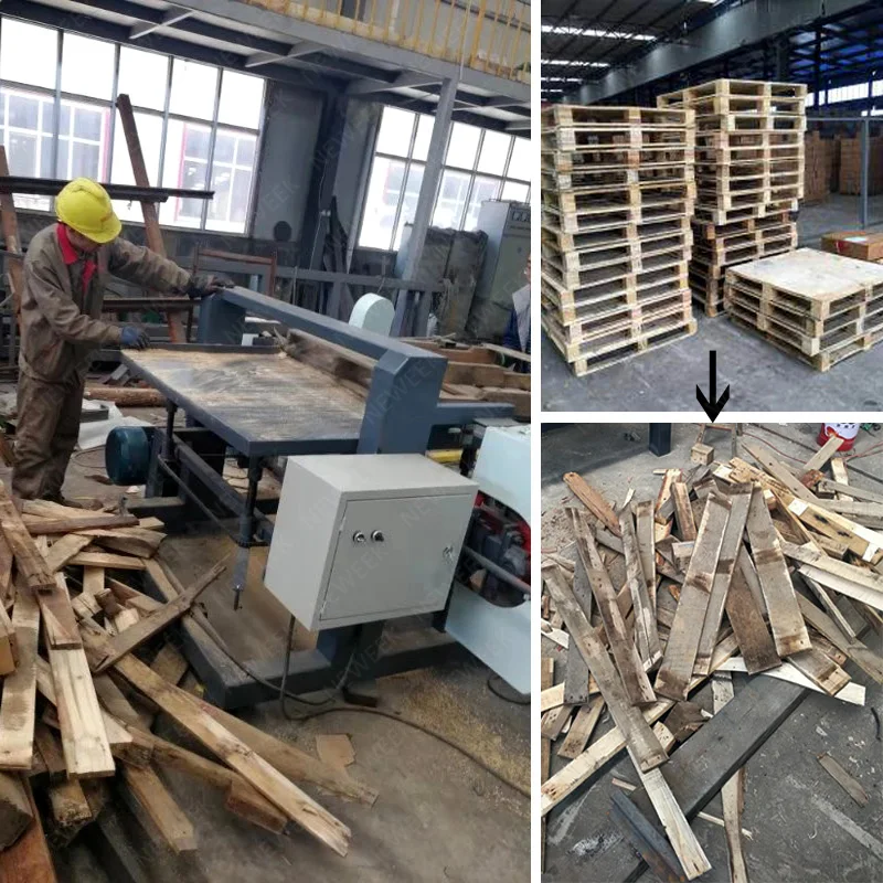 NEWEEK 7.5kw tray pallet recycling machines band saw dismantler band saw pallet disassembly machine