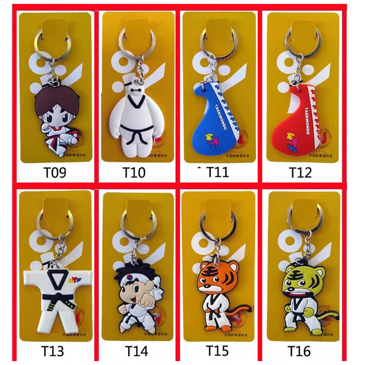 Hot sale cheap souvenir custom photo personalized key ring rubber martial arts key chain silicone PVC karate taekwondo keychain