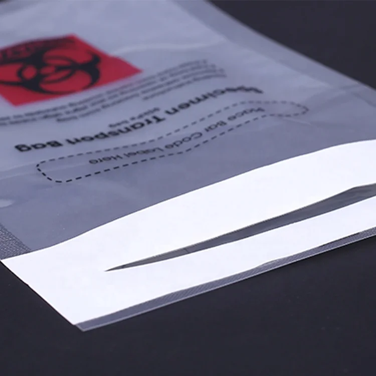 Customized 95Kpa biohazard transport specimen bags absorbent pad self adhesive 95kpa bags for un3373 packaging