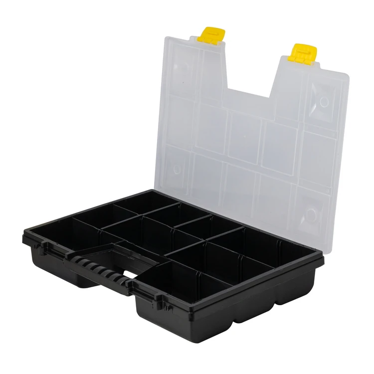 Plastic material made fasteners storage case with detachable plates