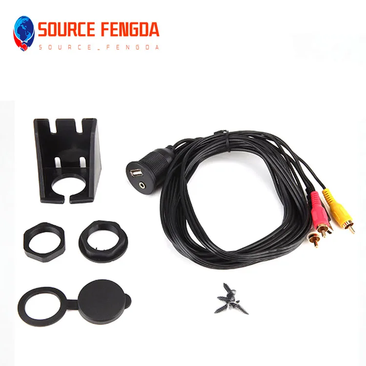 USB 2.0 & 3 RCA Male to 3.5mm USB Female Car Mount Flush Cable RCA USB 3.0 Flush Mount Extension Cable for car audio