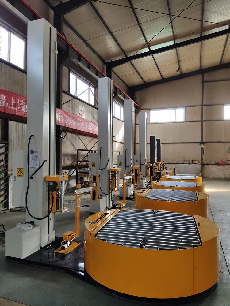 China Made Pallet Stretch Wrapping Machine with turntable and roller conveyor