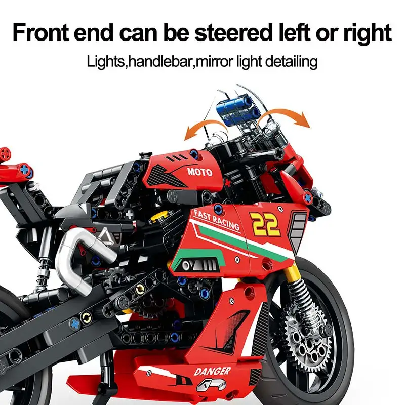 Technology Motorcycle Building Blocks 470 Pcs Construction Toys Motorcycle Model Building Bricks Sets