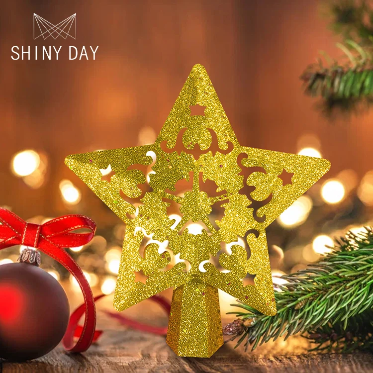 Wholesale 3D Whirling Christmas Tree Decoration Light Gold Blue Silver Star LED Projection Lamp