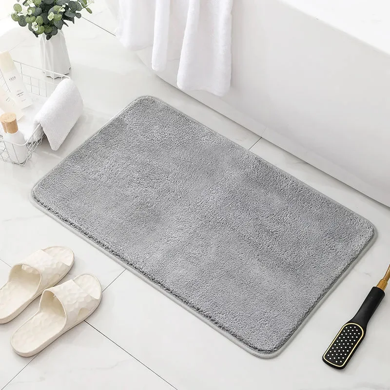 Plush thickened bathroom absorbent floor mat non-slip foot rug entrance door mat bedroom living room entrance carpet camel