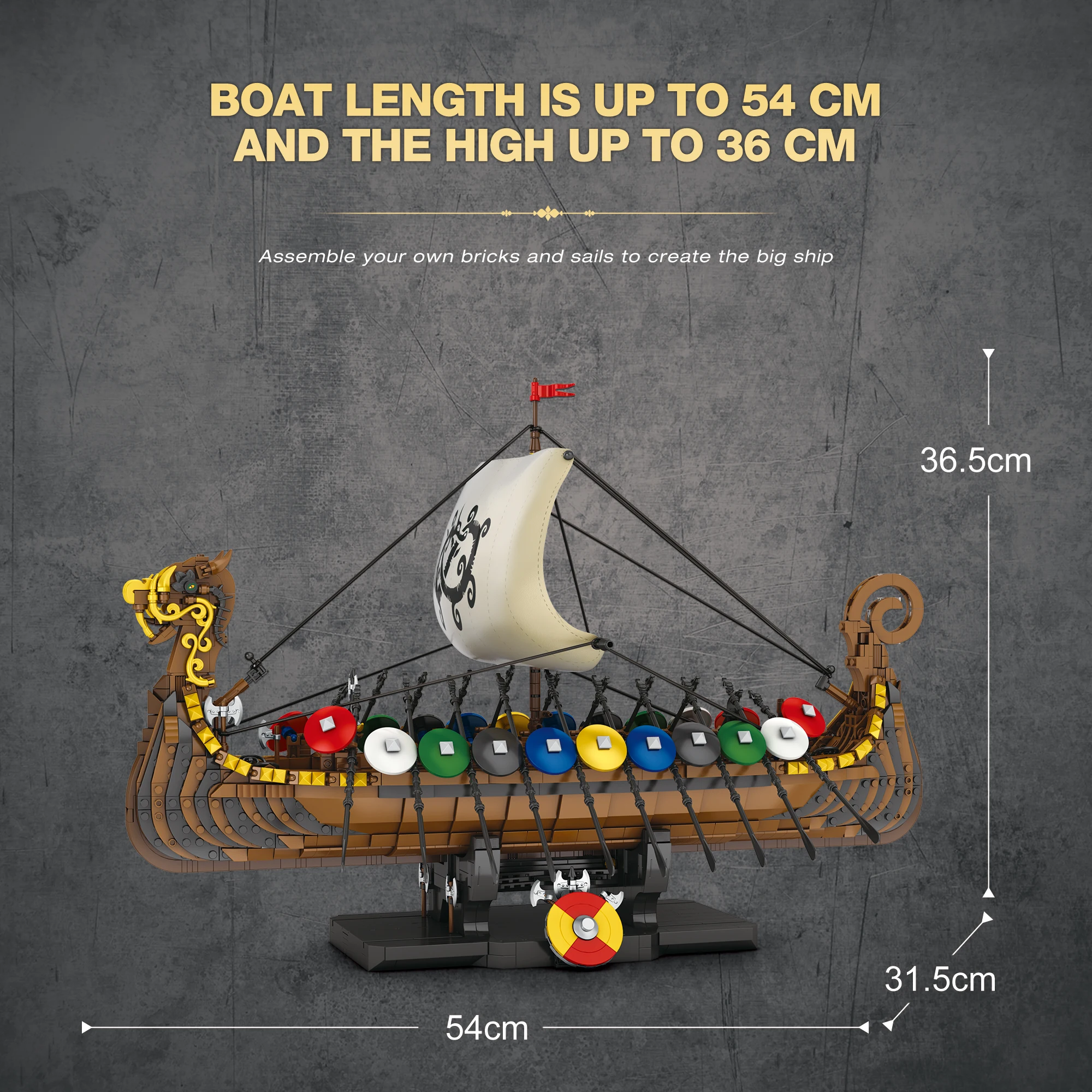 Новый Reobrix 66101 Viking warship puzzle сборный конструктор Модель Детские игрушки Настольный орнамент подарок для мальчиков