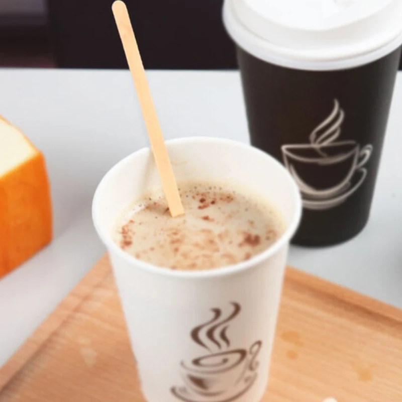 Custom high quality individually wrapped disposable stick wooden coffee stirrers stick