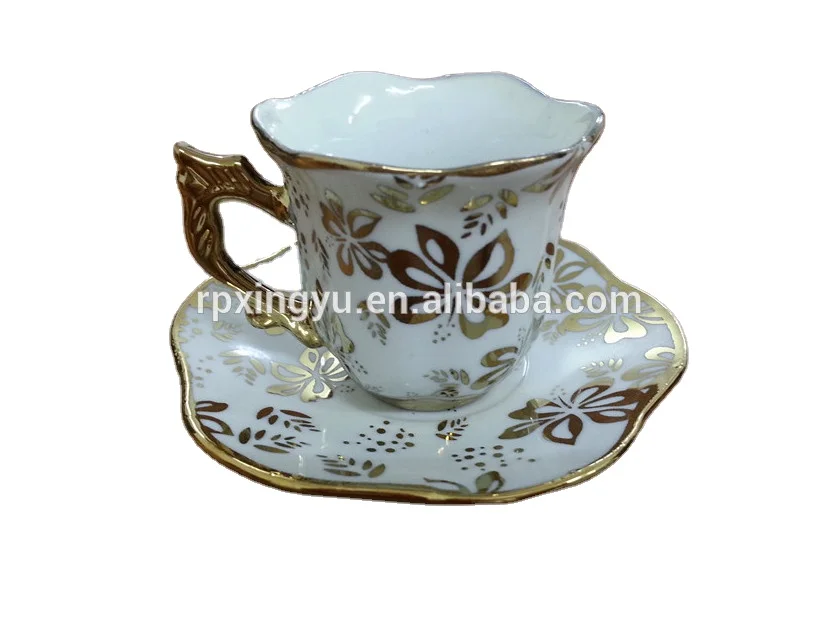 90cc porcelain silver tea cup set