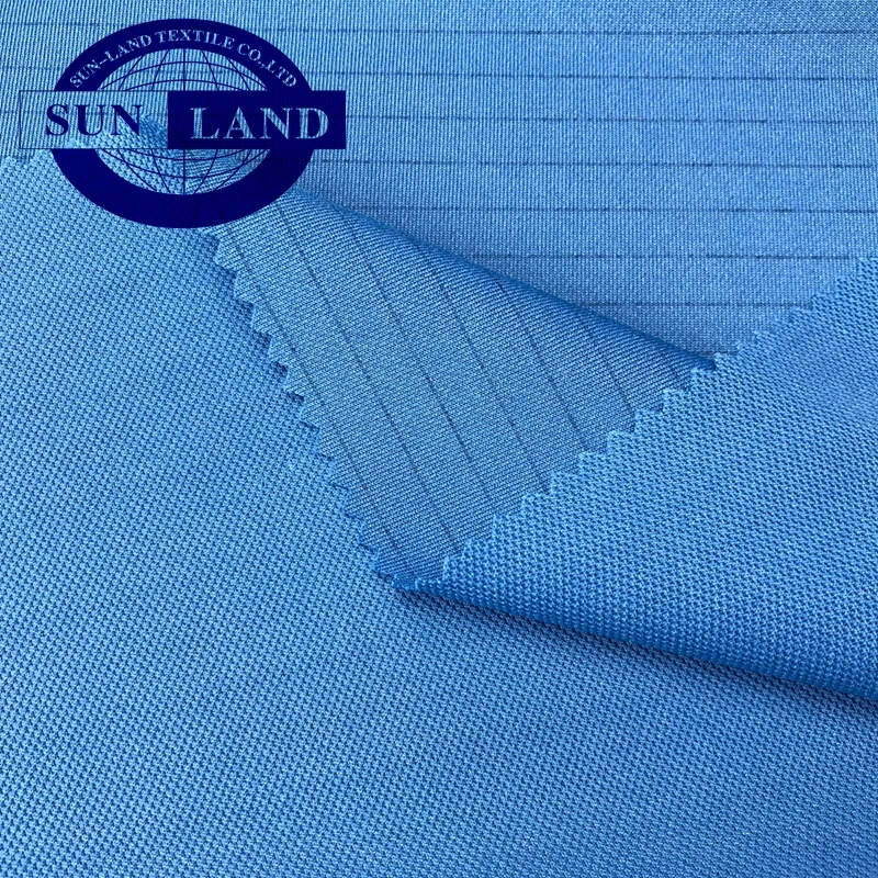 labor uniform workwear cloth 100% polyester antistatic double pique mesh fabric