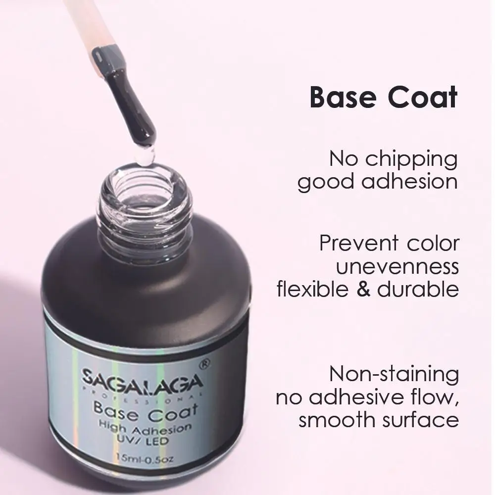 Wholesale 15ml Soak Off UV Led Gel Long Lasting Rubber Base Coat Top Coat Gel Polish Nail Art Salon Private Label