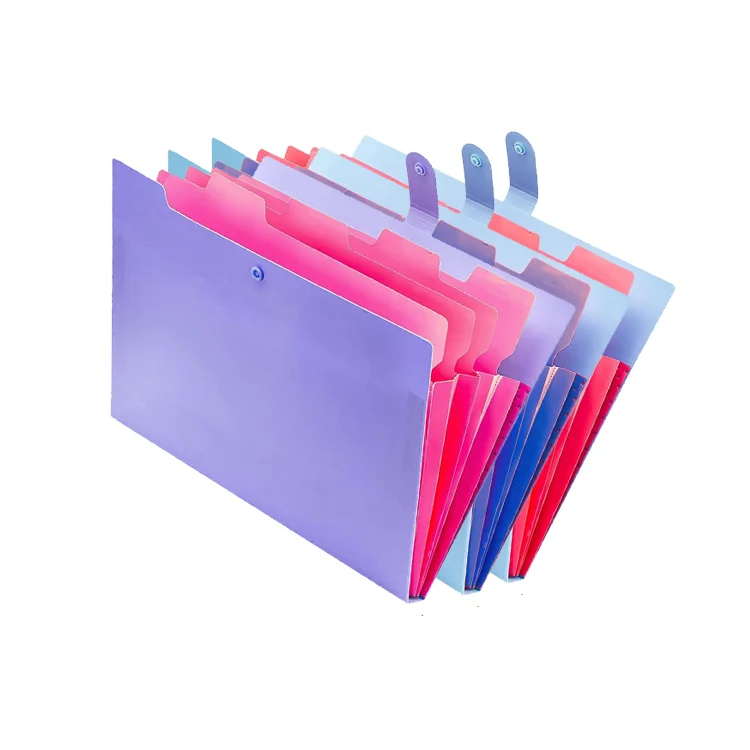 Professional factory custom 24 accordion clear expandable file folder a4 organizer black 8 12 pockets expandable file folder