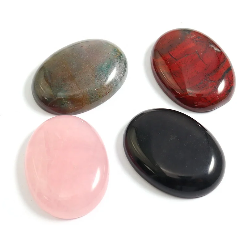 Charms 30x40mm Natural Stone Oval Beads No Drill Hole Cab Cabochon Stone For Jewelry Making Trendy Accessories