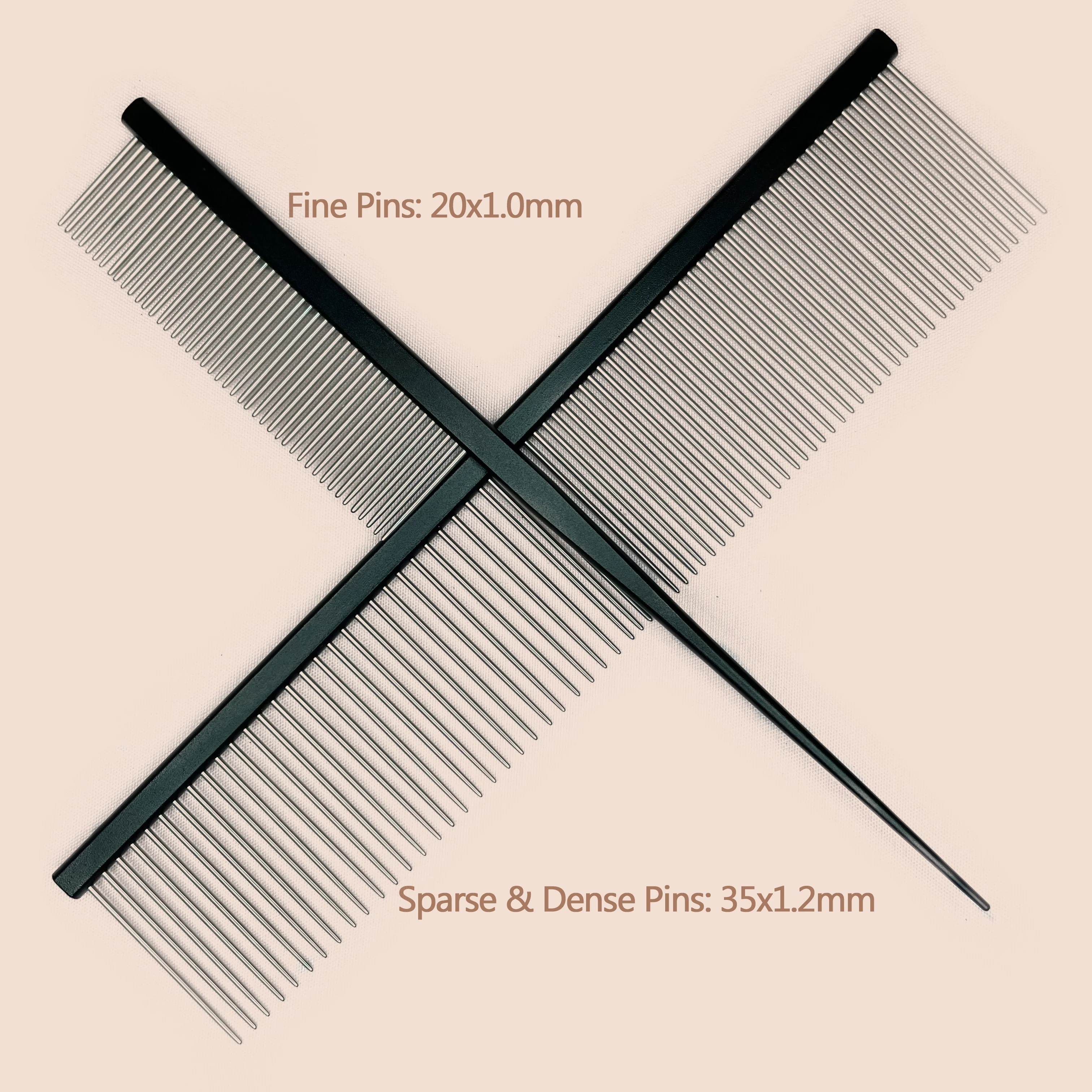 Professional Custom Logo Pet Comb Stainless Steel Comb With  PC1935