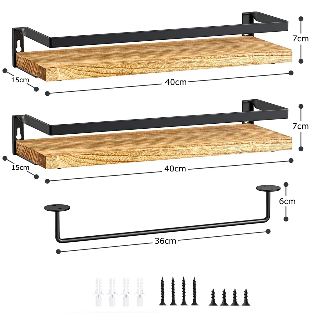 Shelf Hanging Storage Furniture Metal Antique Industrial Vintage Rustic Solid Wood Mounted Floating Shelves For Wall CNLF