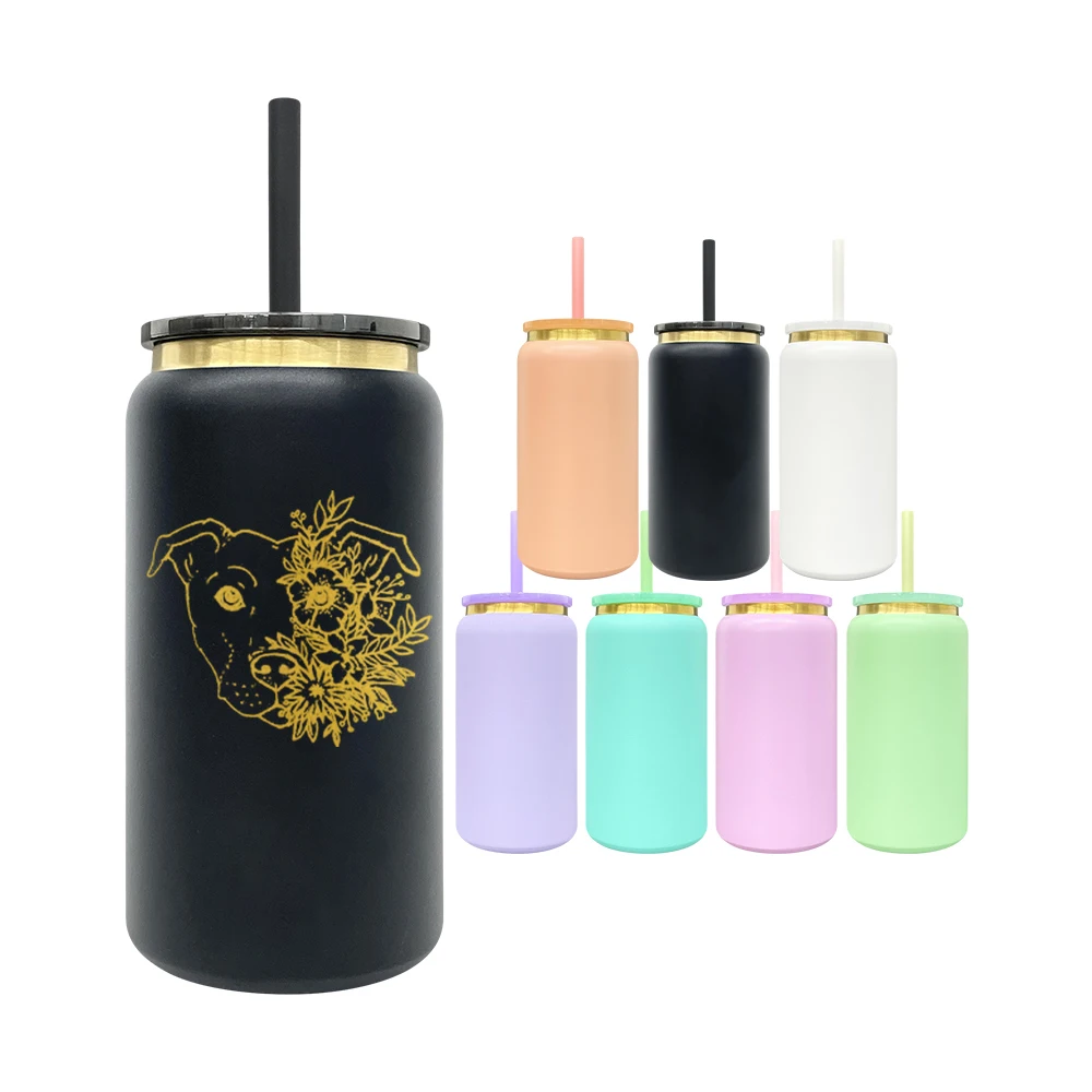 USA warehouse gold plated 16oz vacuum insulated stainless steel metal can cup for laser engrave keeps hot cold for hours