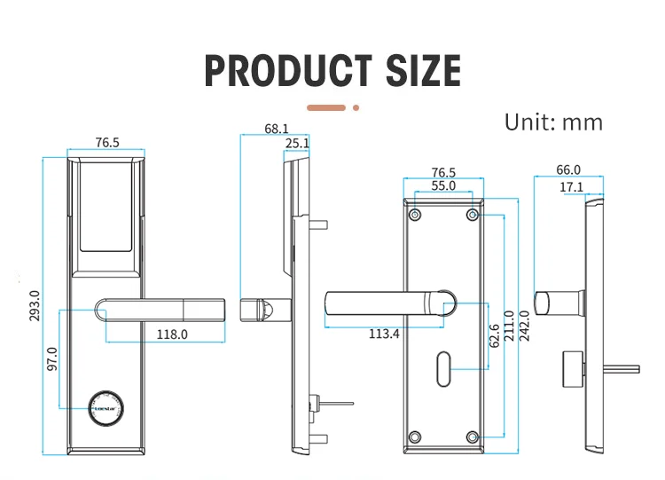 Locstar Intelligent Door Lock Rfid Hotel Locks System With Handle Guangdong-hyh Hardware Card Reader Digital Door Lock