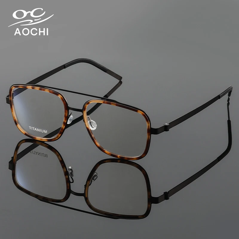 Flexible Double Bridge Ultralight Glasses Men Women Spectacles Male Optical Frames Computer Eyeglasses Fashion Titanium Eyewear