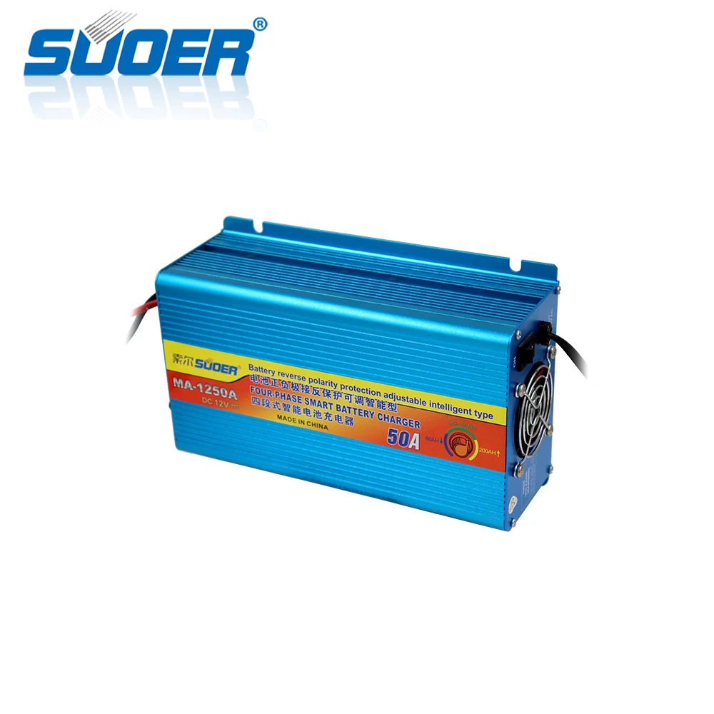 Suoer MA-1250A 50 AMP 12V portable Four-Phase Charging Mode Auto Smart Battery Charger