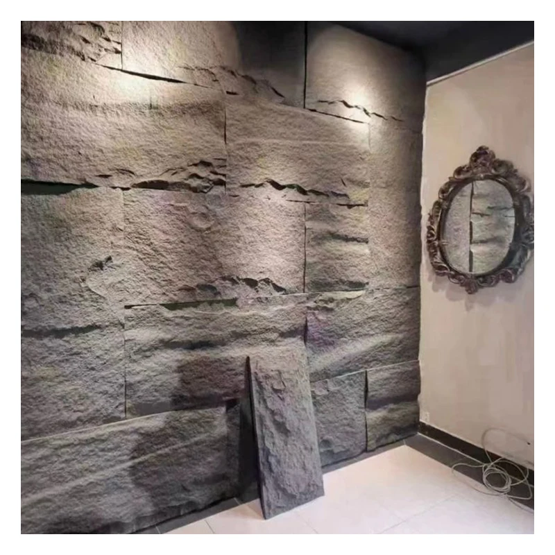 Interior Lightweight Pu Stone Artificial Rock Stone Veneer Cladding Panels Exterior Wall 3d Decoration Stone Wall Panel