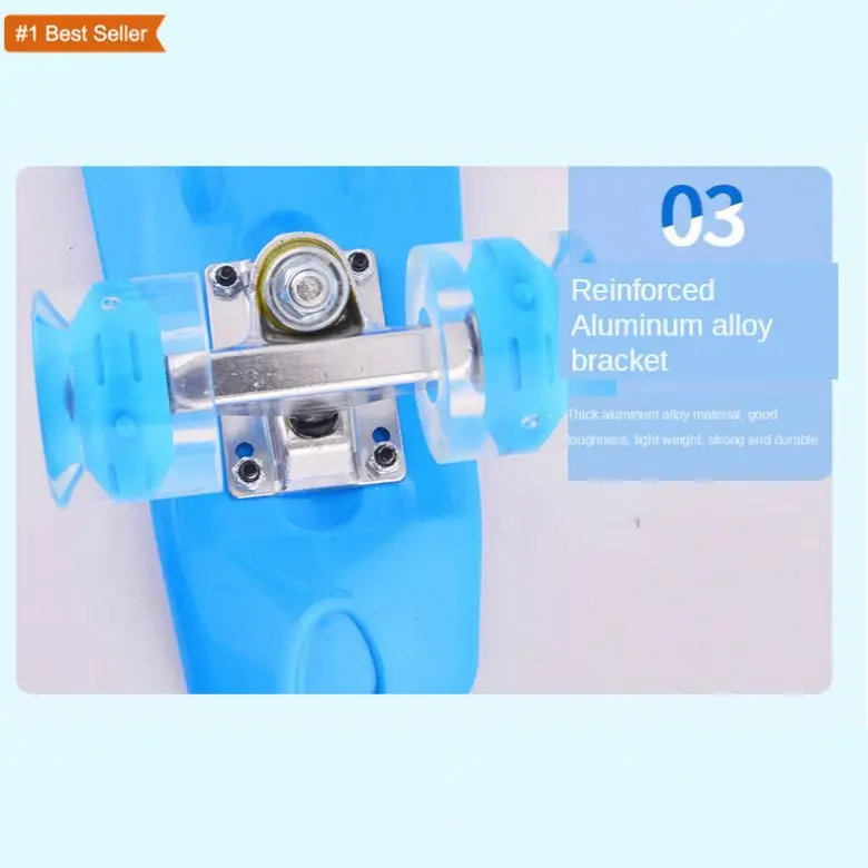 Istaride Plastic Small Fish Skateboard 22 Inch Skateboard Pu Wheel Flash Wheel Skateboard Naklejki Na Deskorolke Board Skate