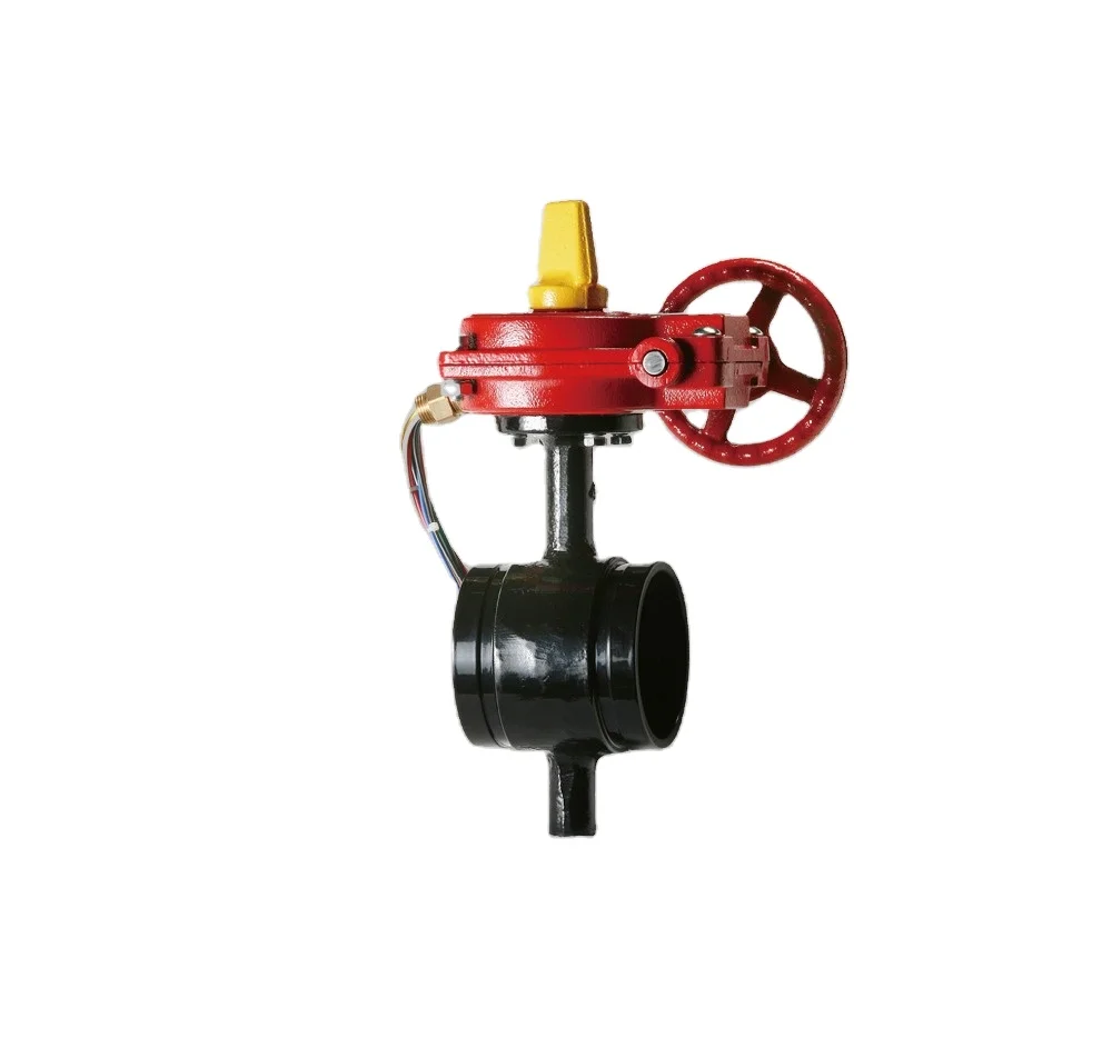 good price 300 psi manual lever ductile cast iron  epdm coated disc grooved / groove 2.5 inch to 12 inch butterfly valve