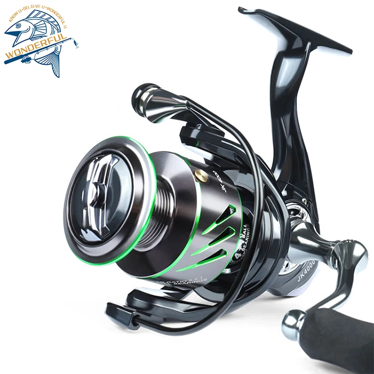 Wholesale 5.2:1 JK1000-6000 metal saltwater seat carp bearing bait spinning fishing reel fishing line wheel spinning reel