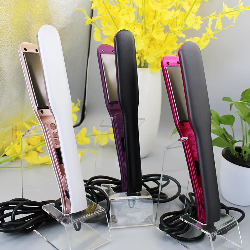 Custom  Logo Cheap Titanium Professional Wide  Plate Ceramic Flat Irons Hair Straighteners With Private Label