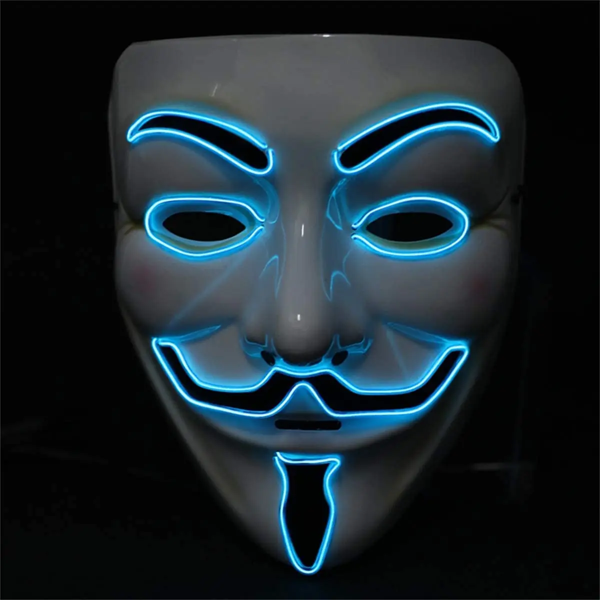 best seller Led Scary Neon El Wire Face Mask Glowing Purge Light Up  party Mask for Halloween