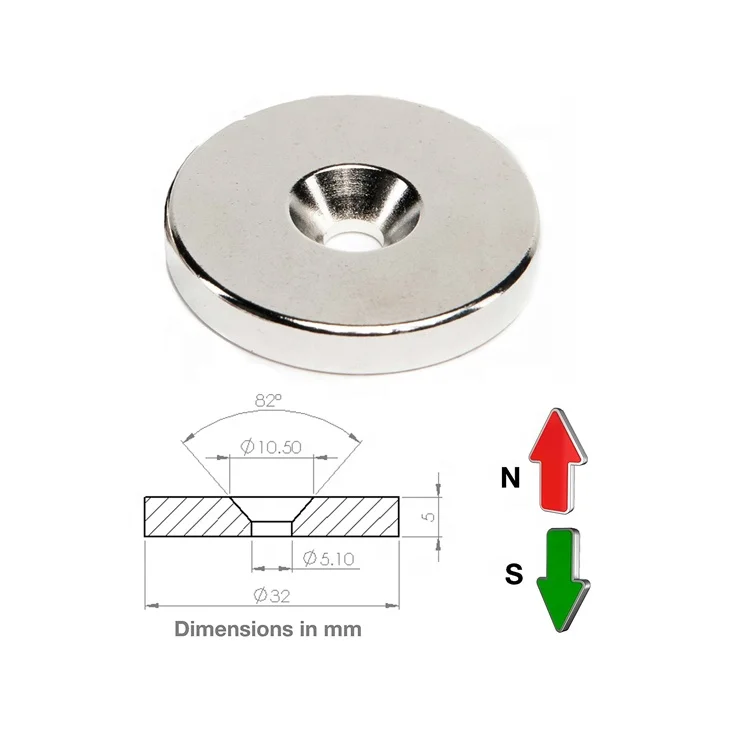 Manufacturer supply 15 x 4mm countersunk magnet magnet disc n50 magnet