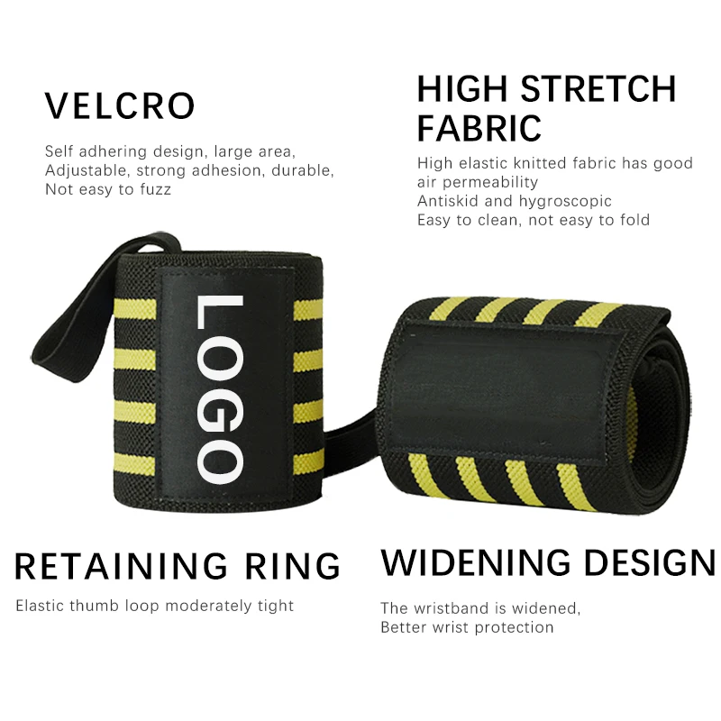 Custom Various Styles Professional Grade Neoprene Elastic Sport Weight Lifting Powerlifting Wrist Support wraps