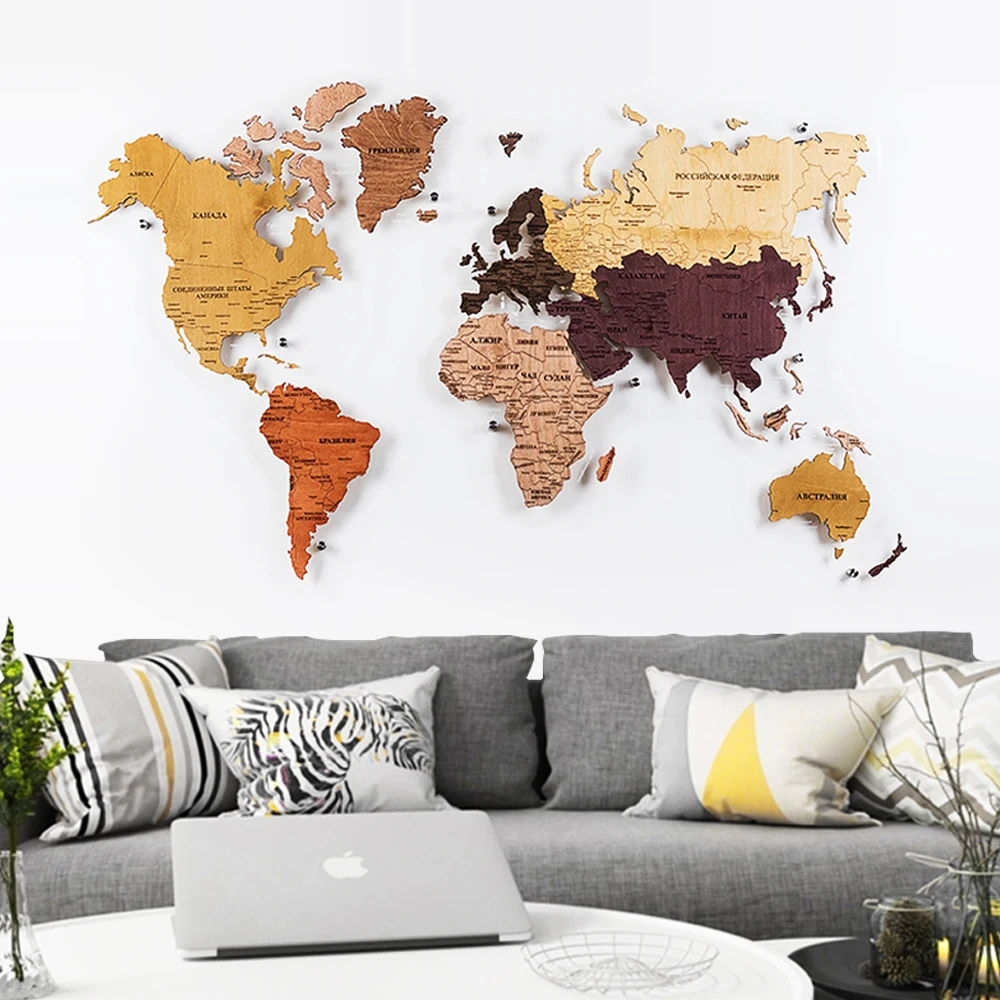 3d wooden world map puzzle world for kids wall sticker decor scratch off travel site wooden wall decoration