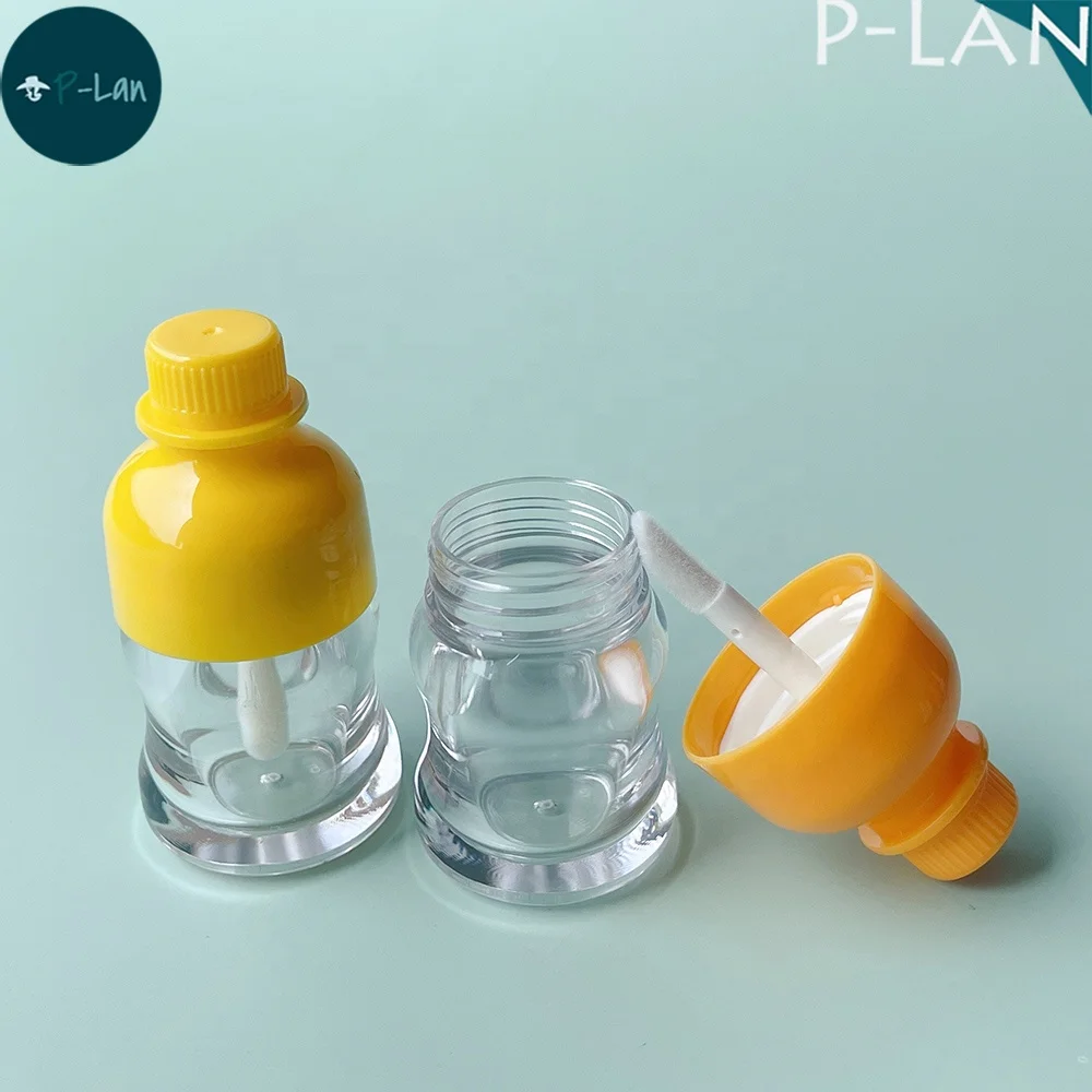 P-Lan Stock Drink Bottle Cola Shape 5ML Empty Liptint Tube Container Yellow Pink Green Cosmetic Coke Lip Gloss Bottle For Girls