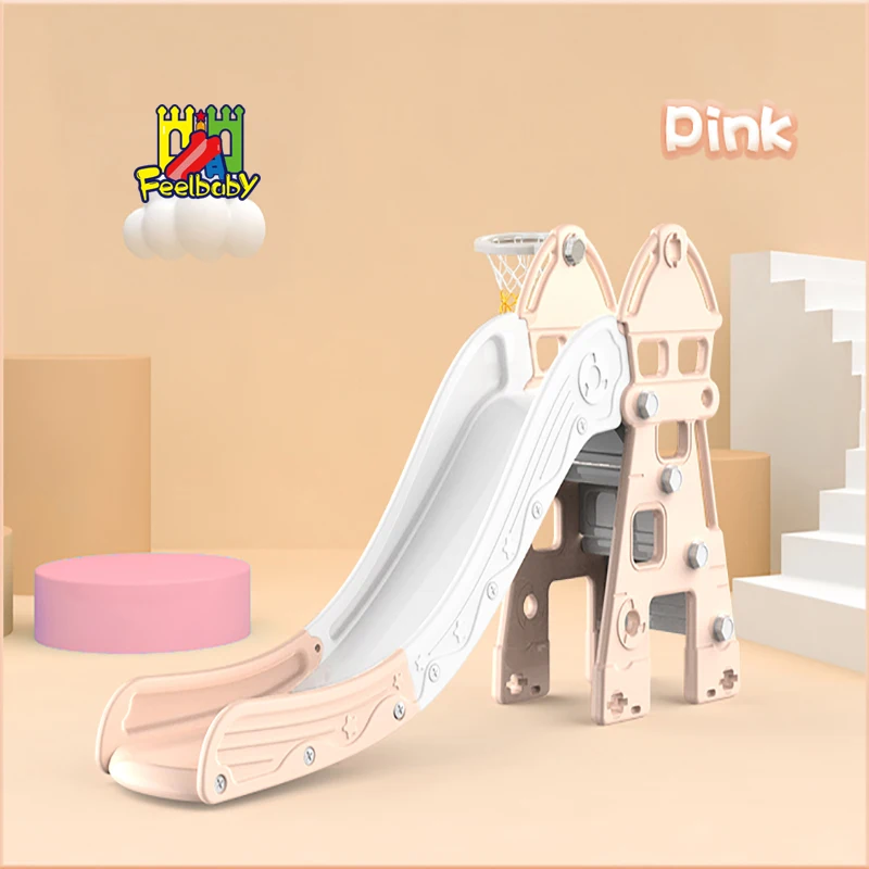 Feelbaby children indoor playground kids plastic slide single
