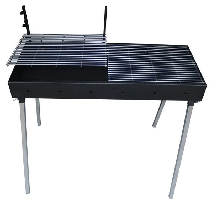 Heavy duty meat drum pit barrel charcoal grill offset smoker black outdoor party barbecue equipment