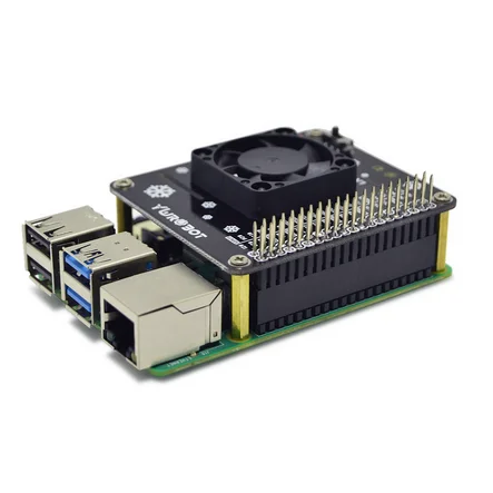  Плата расширения охлаждающего вентилятора Raspberry Pi GPIO со светодиодной подсветкой совместимая с 4B/3B