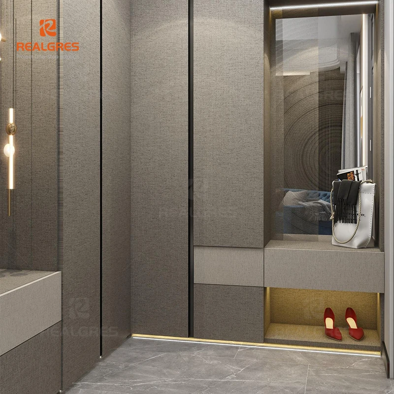 Waterproof Bamboo Charcoal Fabric Grain Board in PVC for Hotels Furniture Office & Apartment Use