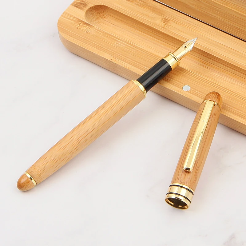 Hot sales bamboo set bamboo fountain pen  bamboo pen with custom logo