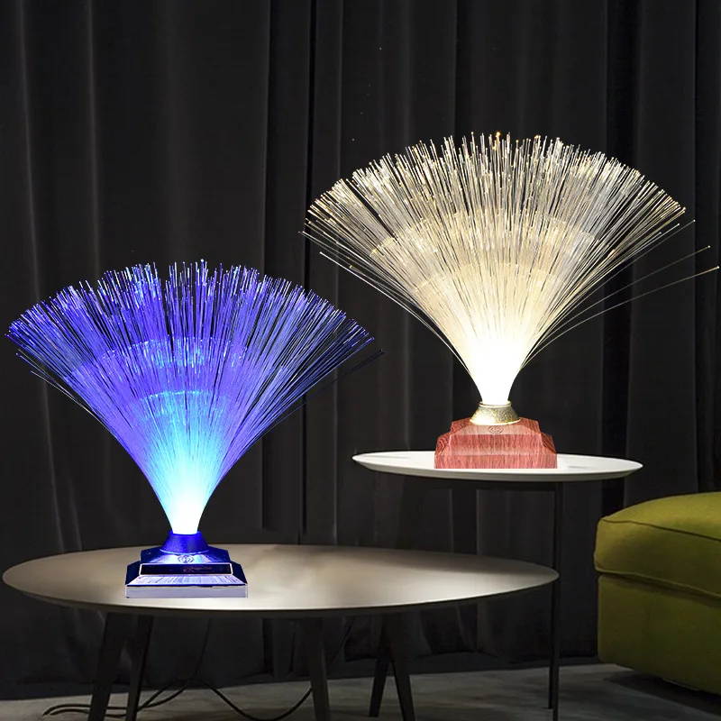 LED Fiber Optic Lamp Room Decoration Colorful Ambient Light Rechargeable table Lamp