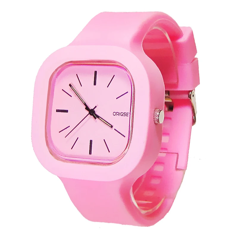 customize square silicone jelly watch Newest 5ATM Waterproof Japan Movement Japan battery TOP Quality Watch