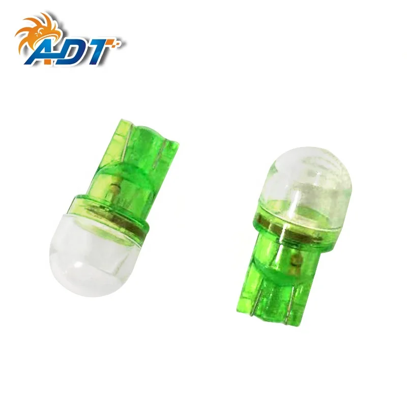 ADT Transparent base insert t10 194 #555 2Leds 5630SMD clear ac dc led 6.3 volt Pinball Machine LED Lamps Green