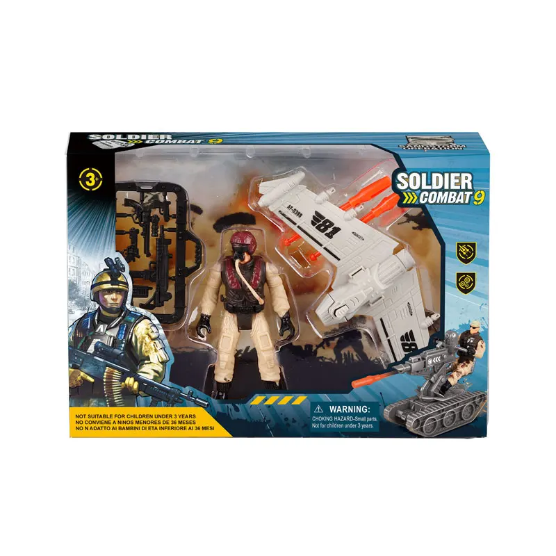 Cheap army set toy military toys play set with one soldier and one aircraft