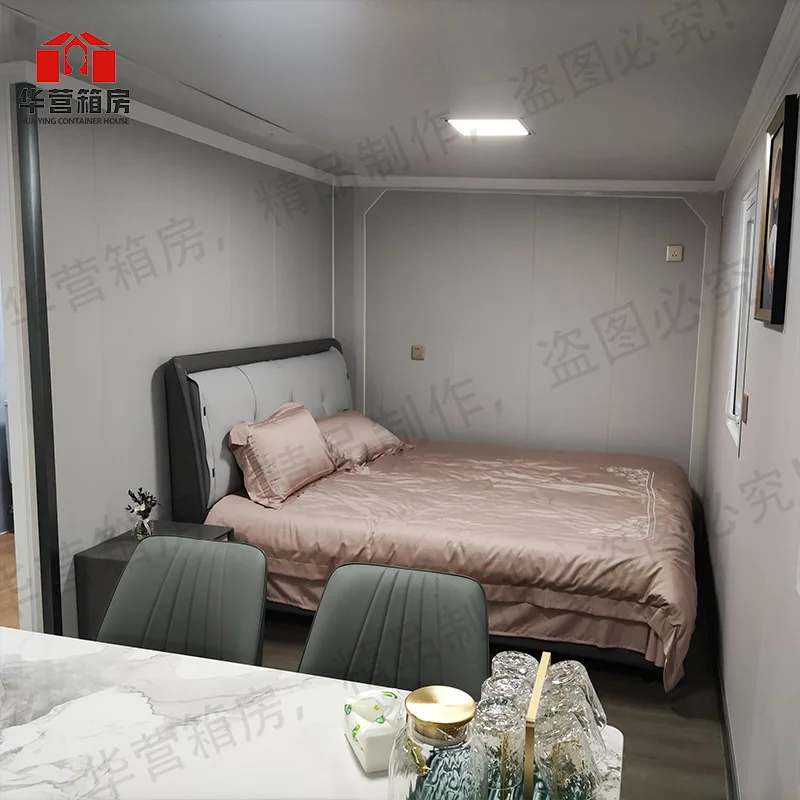 Huaying 40ft Luxury Expandable Container House Chinese Design Steel Sandwich Panel Material Prefabricated Home Bedroom/Shop