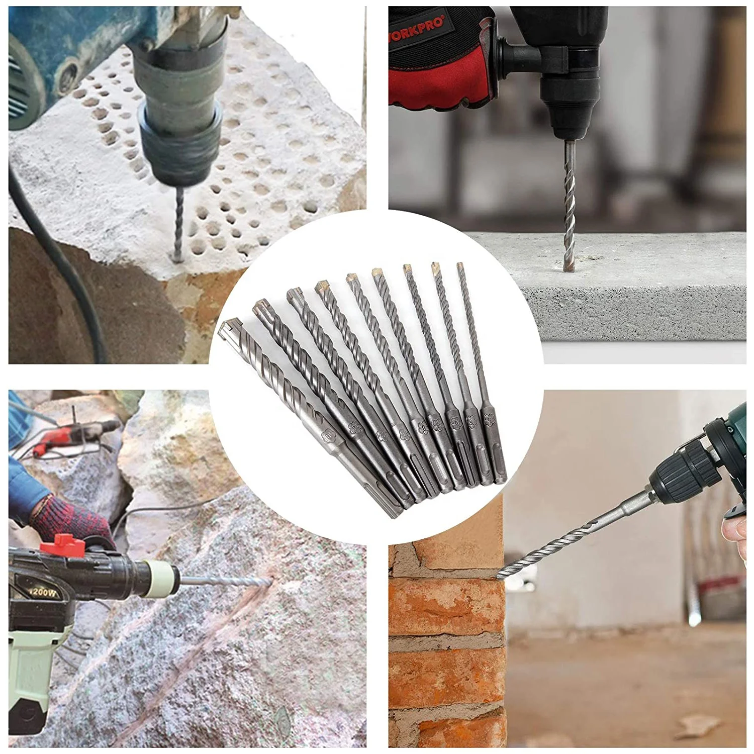 160mm Electric Hammer Drill Bits 5/6/8/10/12/14/16mm Cross Type Tungsten Steel Alloy SDS Plus for Masonry Concrete Rock Stone