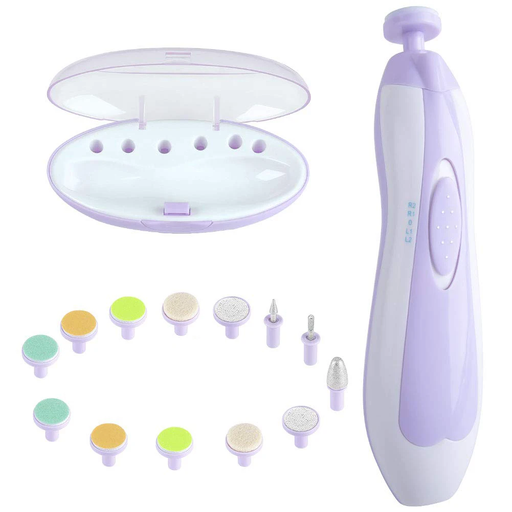 Лидер продаж на Amazon, Набор машинок для стрижки вросших ногтей, автоматический светодиодный светильник, детская пилка для ногтей, электрический триммер для ногтей для взрослых