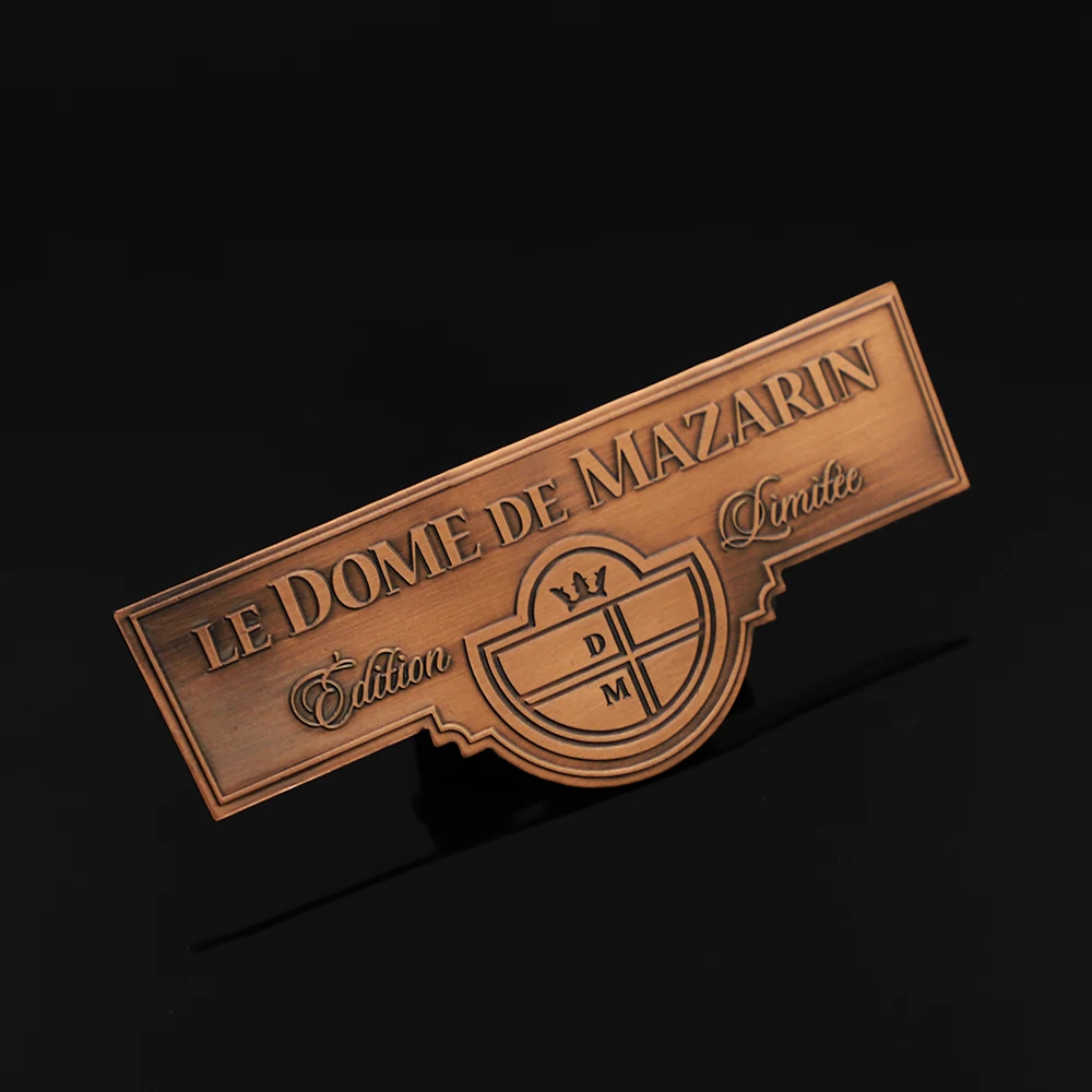
Metal antique bronze plate brand customized luggage custom nameplate 