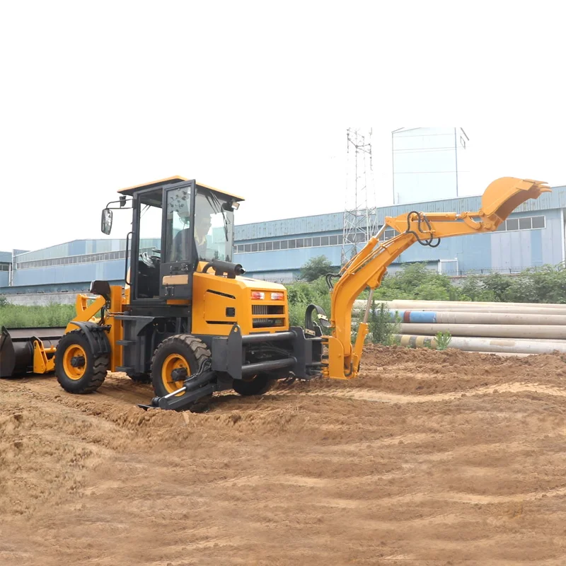 China Factory Wholesale New Backhoe Loaders Mini Small Excavator Backhoe  4x4 Wheel Farm Construction Backhoe Loader