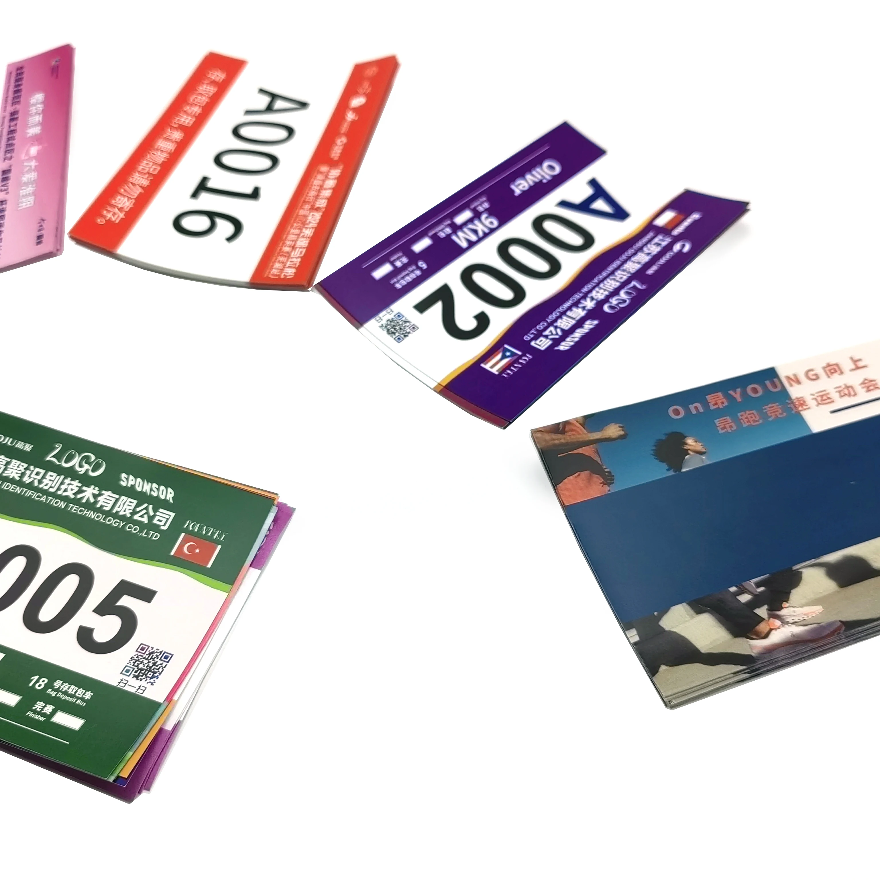 2024 News Wholesale Customizable Multicolor Tear-Resistant Race Number Bibs