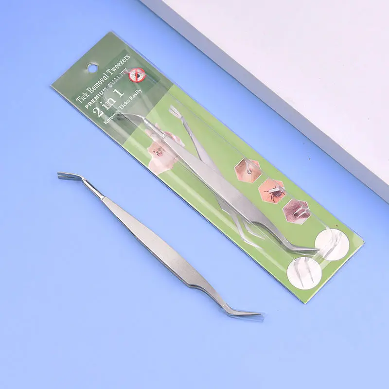2 in 1 Stainless Steel Tick Remover Kit for Cats and Dogs Removal Ticks