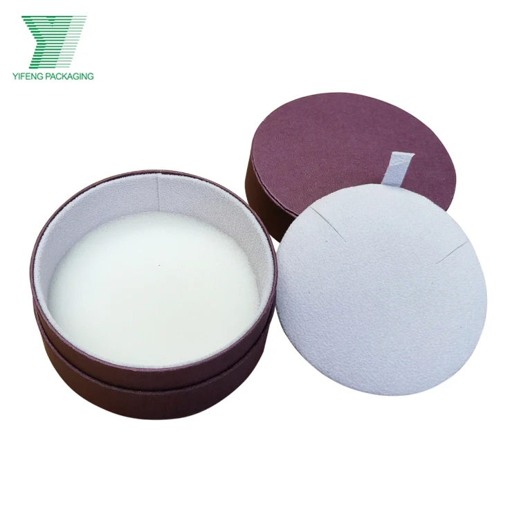 Yifeng Packaging Custom Luxury White Logo Round Velvet Paper Gift Boxes Set Cardboard ring Jewelry Packaging Box
