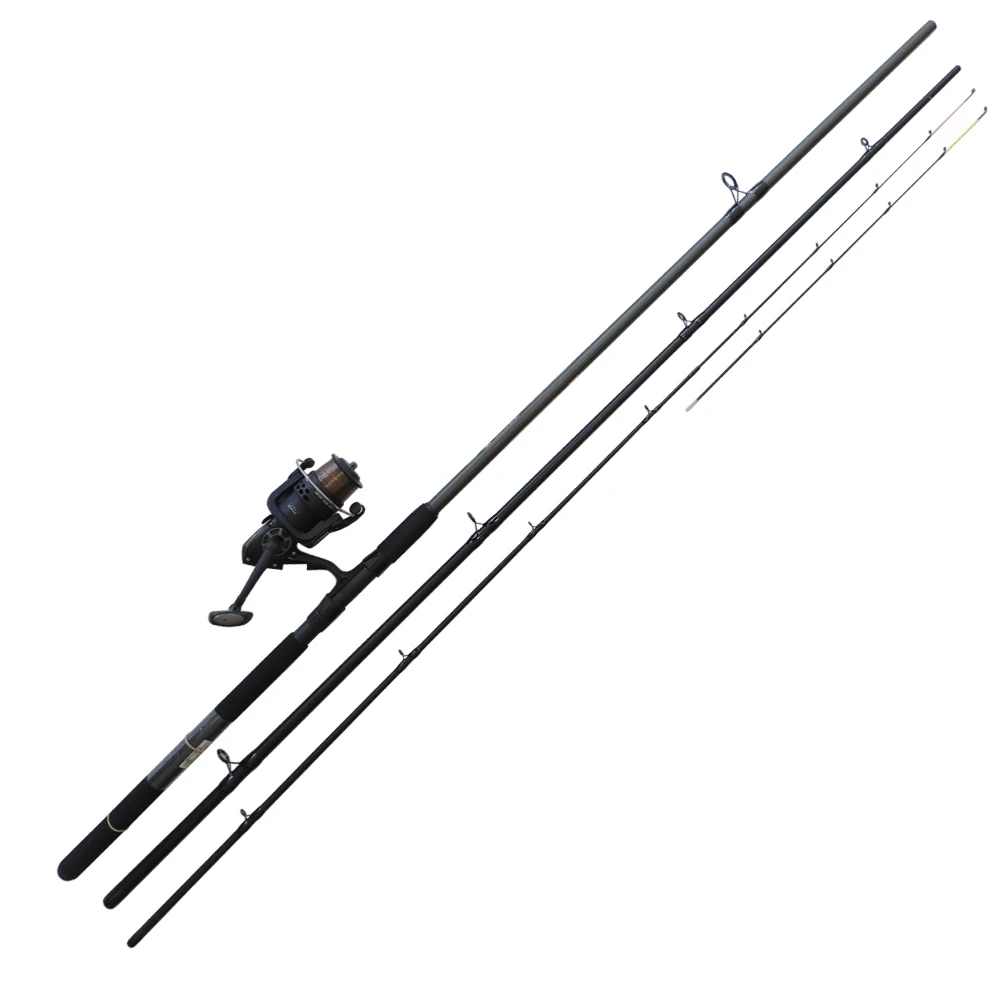 Double-winner wholesale feeder rod 3+2 Section fiberglass lure weight 120g fishing feeder rod and reel combo set